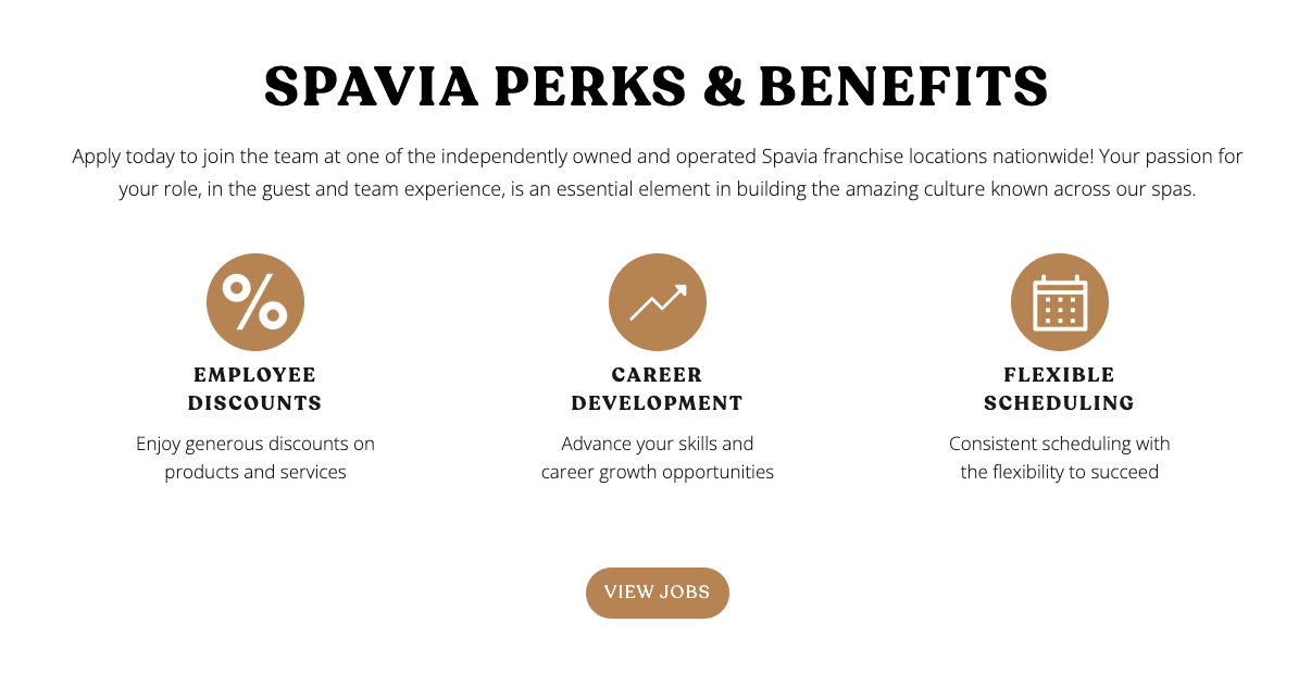 spavia perks on career website